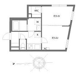 グランピア四谷 3階2Kの間取り