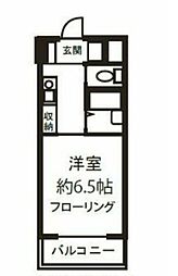 カーサアルティスタ 1Kの間取図画像