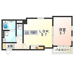 ウェスト・コート 1LDKの間取図画像