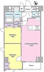 デルックス田端 2LDKの間取図画像