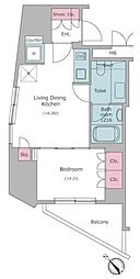 レジディア文京小石川2 1LDKの間取図画像