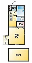 ベルデ鮫洲 1Kの間取図画像