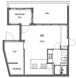 ｔｈｅ ｔｒｉａｓ 205 2階2LDKの間取り