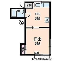 ハイム南砂 1階1DKの間取り
