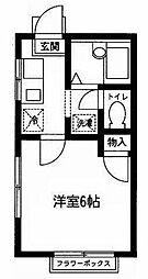 アルス旭ヶ丘 2階1Kの間取り