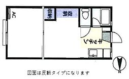 パークサイドコーポC棟 1DKの間取図画像
