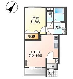 パークサイド 1LDKの間取図画像