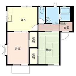 クレール・ペア 2DKの間取図画像