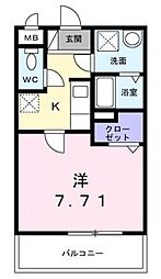 さくらテラス 1Kの間取図画像