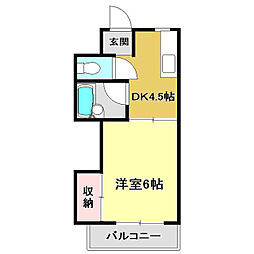 ハイツ森本 1DKの間取図画像
