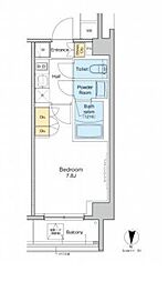 プラウドフラット両国イースト 8階1Kの間取り