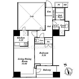 グランスイート虎ノ門 1LDKの間取図画像