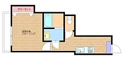 エスポワール 1階1Kの間取り