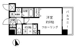 コスモシティ大森 1Kの間取図画像