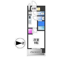 プレサンス深江橋ラヴィゲート 10階1Kの間取り