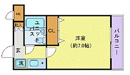 パークウェル西新宿 4階1Kの間取り
