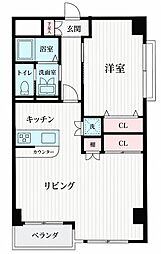 第七松美ビル 1LDKの間取図画像