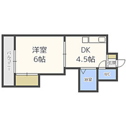 シティハイム筑紫 1DKの間取図画像