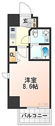 阪急伊丹線 新伊丹駅 徒歩7分の賃貸マンション 4階1Kの間取り