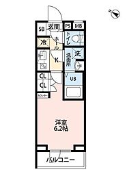 川崎市多摩区登戸マンション 1Kの間取図画像