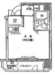 ミリオンコート品川 5階ワンルームの間取り