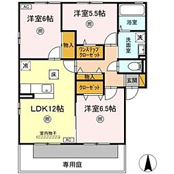 クリスタル エトワール 1階3LDKの間取り
