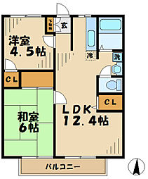 ファミール田倉 2LDKの間取図画像
