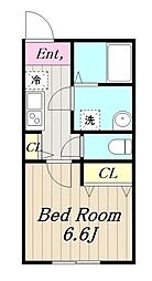 小田急小田原線 相武台前駅 徒歩14分の賃貸アパート 3階1Kの間取り