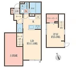はなみずきガーデンB 1LDKの間取図画像