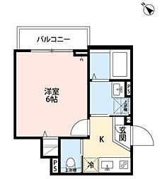 ルナネスト津田沼 3階1Kの間取り