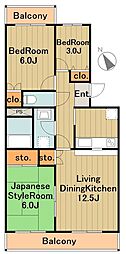第2コスモスヴィラ 3LDKの間取図画像