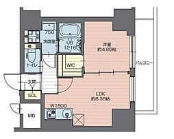 プレジオ西新井 1LDKの間取図画像