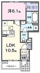 ヤングウッズ柏の葉II 1階1LDKの間取り