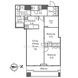 富久クロスコンフォートタワー 2SLDKの間取図画像