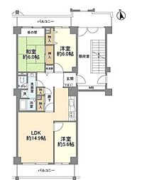 志木ニュータウン中央の森参番街六号棟 3階3LDKの間取り