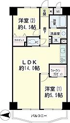 ヴェルドゥミール 2LDKの間取図画像