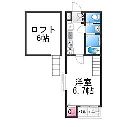 ＵＥＤＡ　ＰＡＬＡＣＥ 1階1Kの間取り
