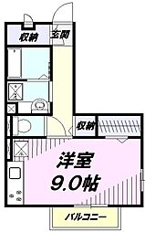 エスポワール 1階ワンルームの間取り
