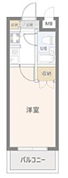 ジョイフル田園調布 2階1Kの間取り