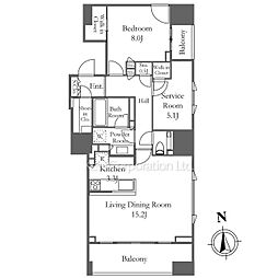 グランドヒルズ南青山 1SLDKの間取図画像