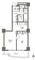 文京グリーンコートビュータワー本駒込B棟 1LDKの間取図画像
