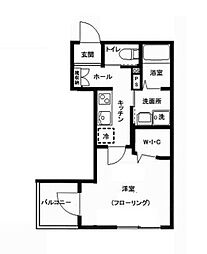 メゾンブラッシュ代々木上原 2階1Kの間取り
