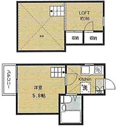 メゾンオンブリック 1階1Kの間取り