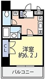 グランヴァン東池袋II 4階1Kの間取り
