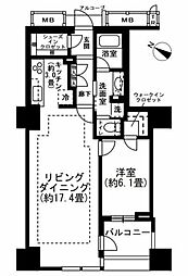 ブリリアマーレ有明 1LDKの間取図画像