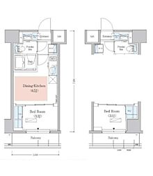 Urbanex深川木場 1DKの間取図画像