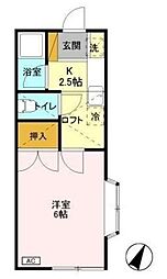 ローヤルハウス 1Kの間取図画像