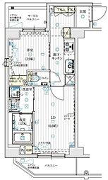 ル・リオン大鳥居 10階1LDKの間取り