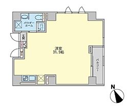 エグゼトゥール日本橋 11階ワンルームの間取り