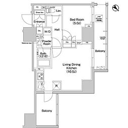 コンフォリア浅草橋 11階1LDKの間取り